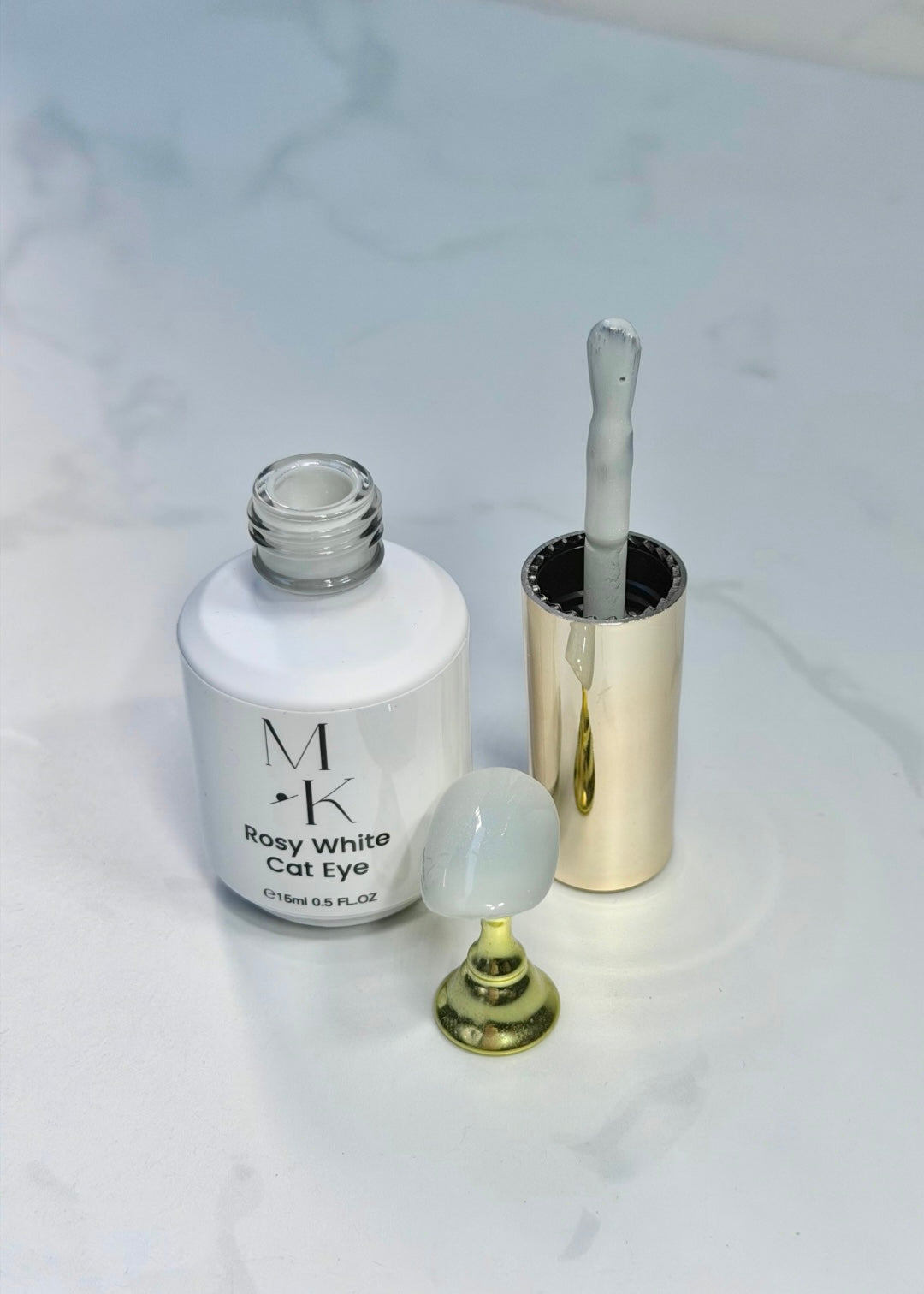 Rosy White Cat Eye