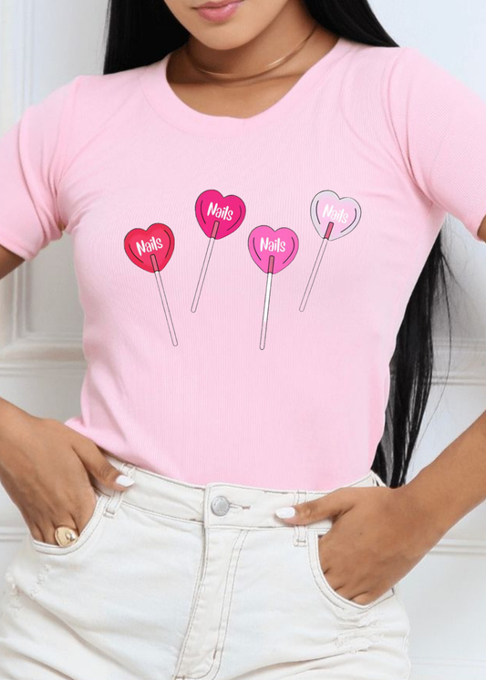 Heart Nails Lollipop T-Shirts